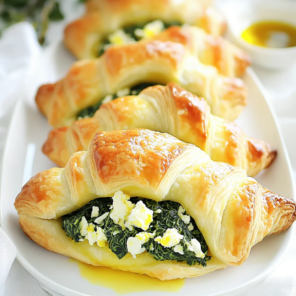 Savory Spinach Feta Stuffed Crescent Rolls Delight
