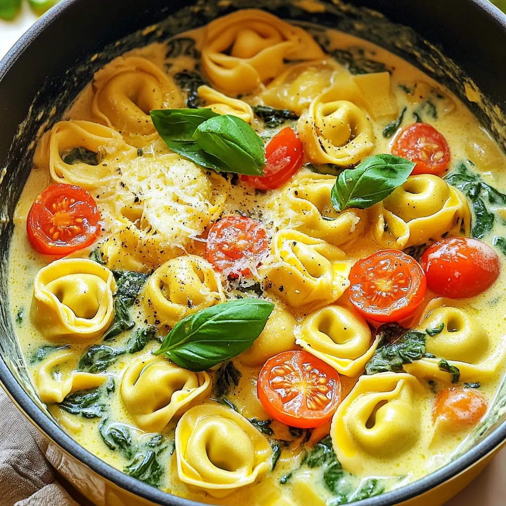Creamy One-Pot Lemon Spinach Tortellini Delight