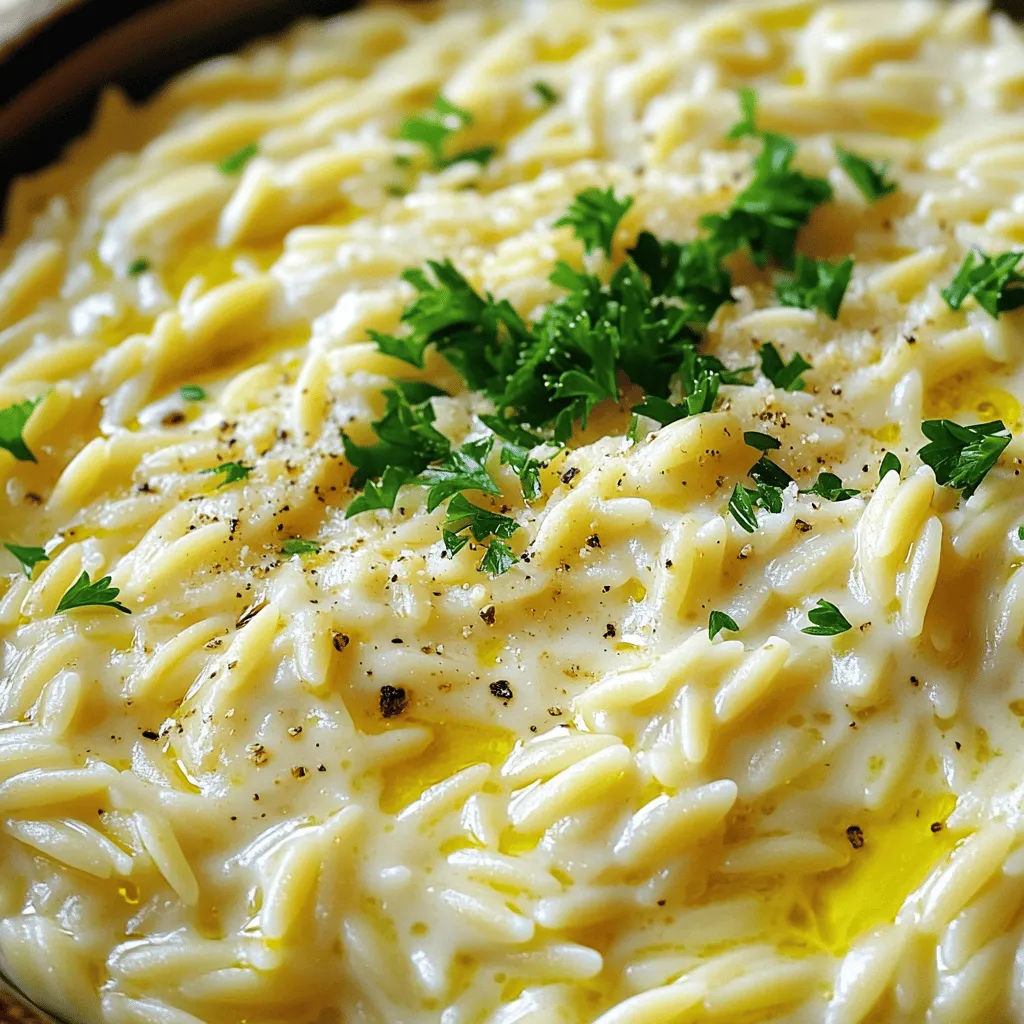 Creamy Garlic Parmesan Orzo Flavorful and Simple Dish
