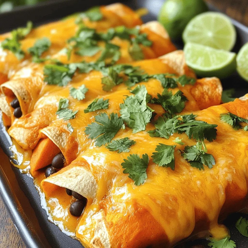 Savory Sweet Potato and Black Bean Enchiladas
