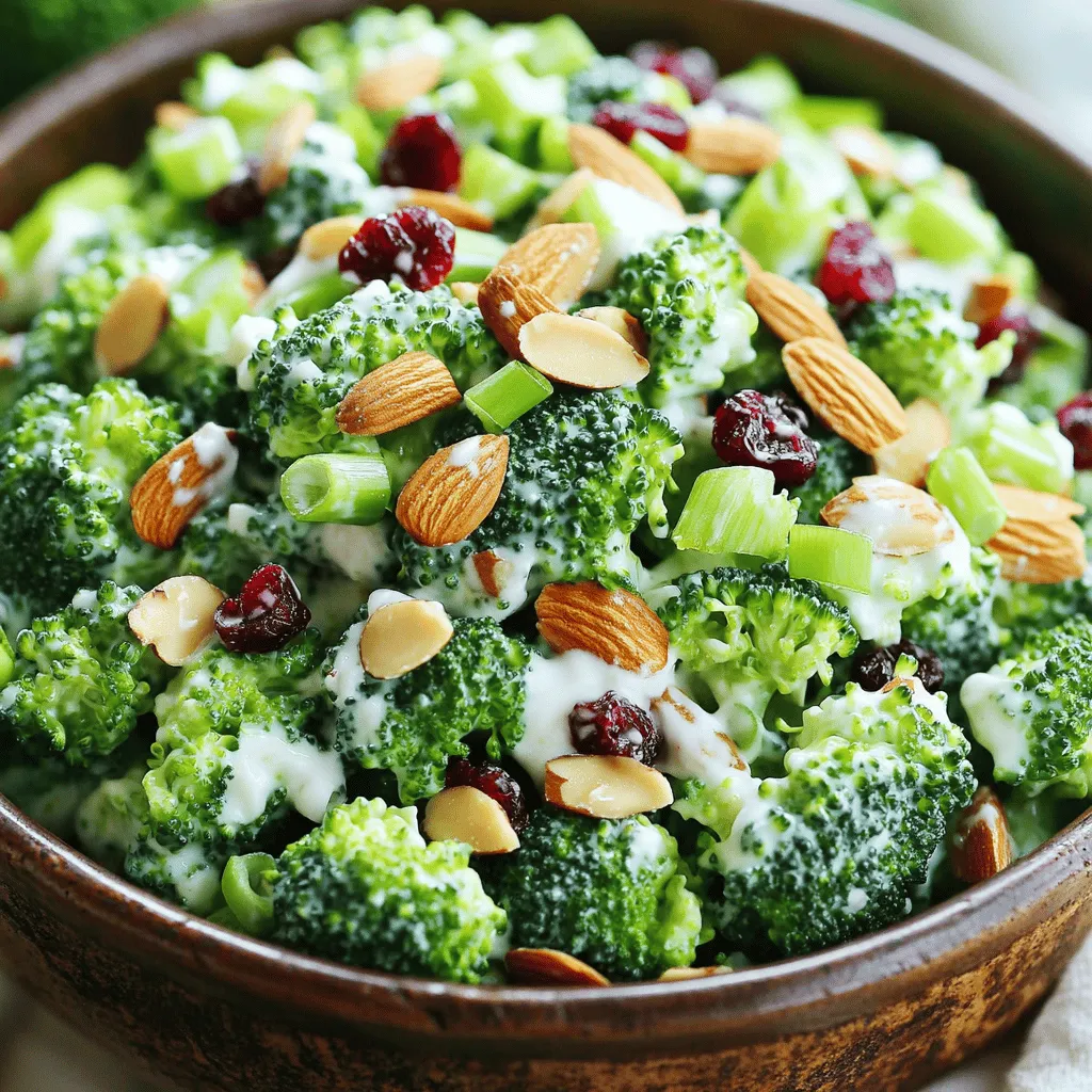 Creamy Broccoli Almond Salad Healthy and Tasty Dish