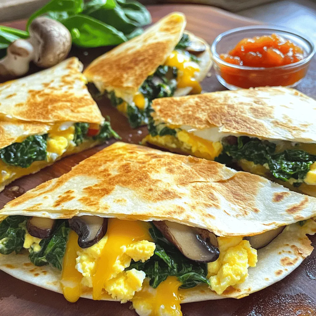 Spinach Mushroom Breakfast Quesadillas Easy Meal Idea