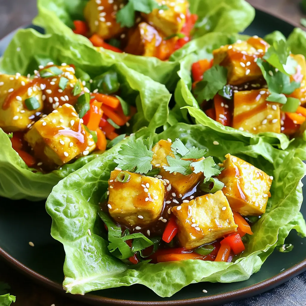 Sweet Chili Tofu Lettuce Cups Flavorful and Fresh Dish