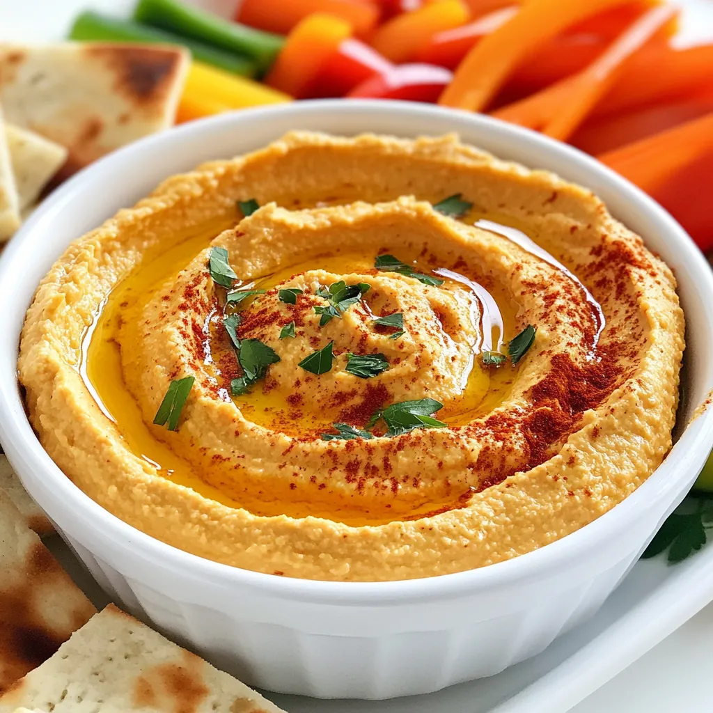 Roasted Red Pepper Hummus Simple and Flavorful Dip