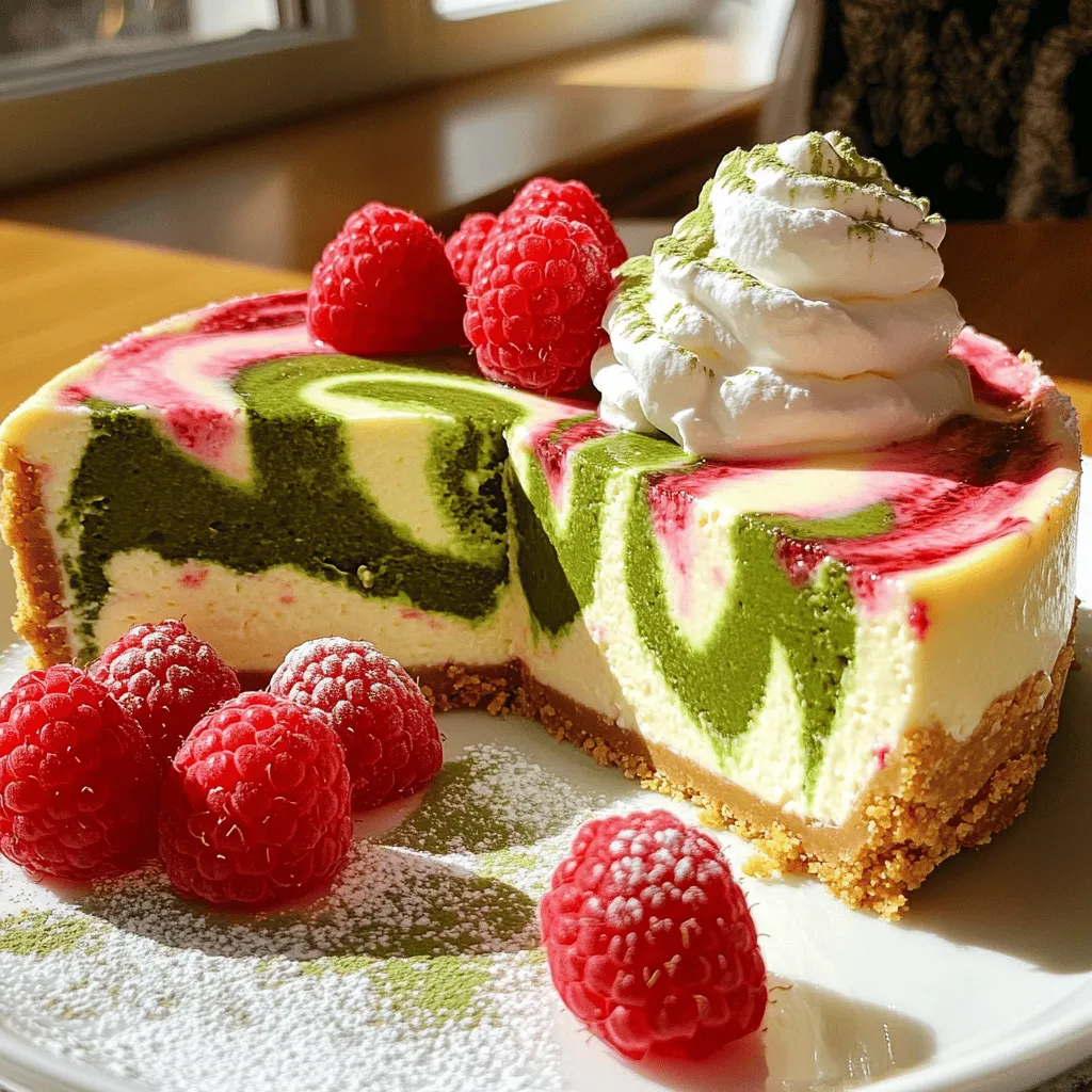 Matcha Raspberry Swirl Cheesecake Delightful Dessert