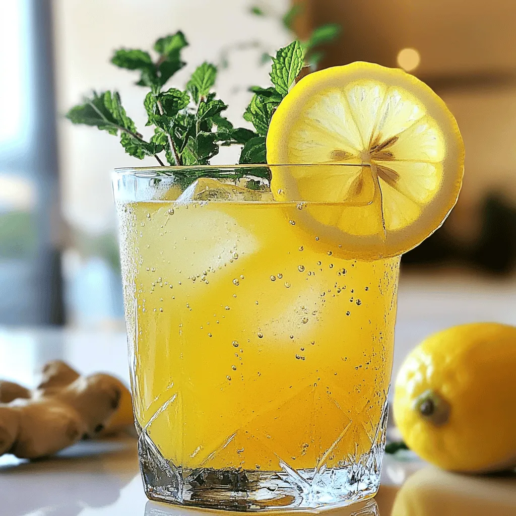 Ginger Lemonade Refresher Refreshing Summer Drink