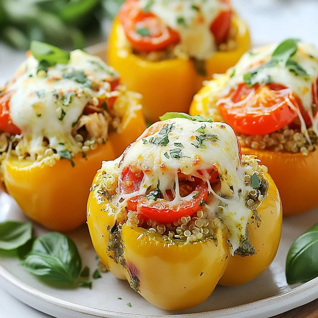 Pesto Chicken Stuffed Peppers Tasty Dinner Idea