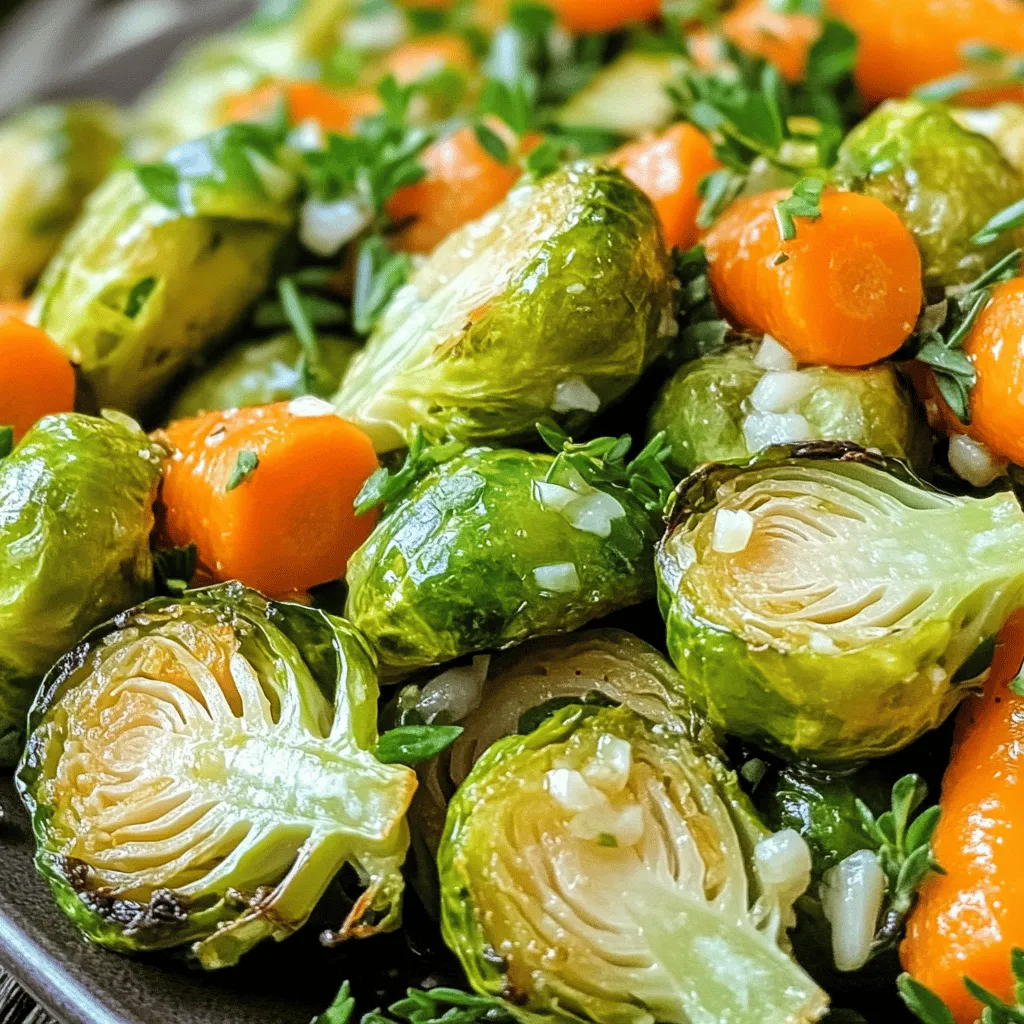 Garlic Herb Roasted Brussels &#038; Carrots Delightful Dish