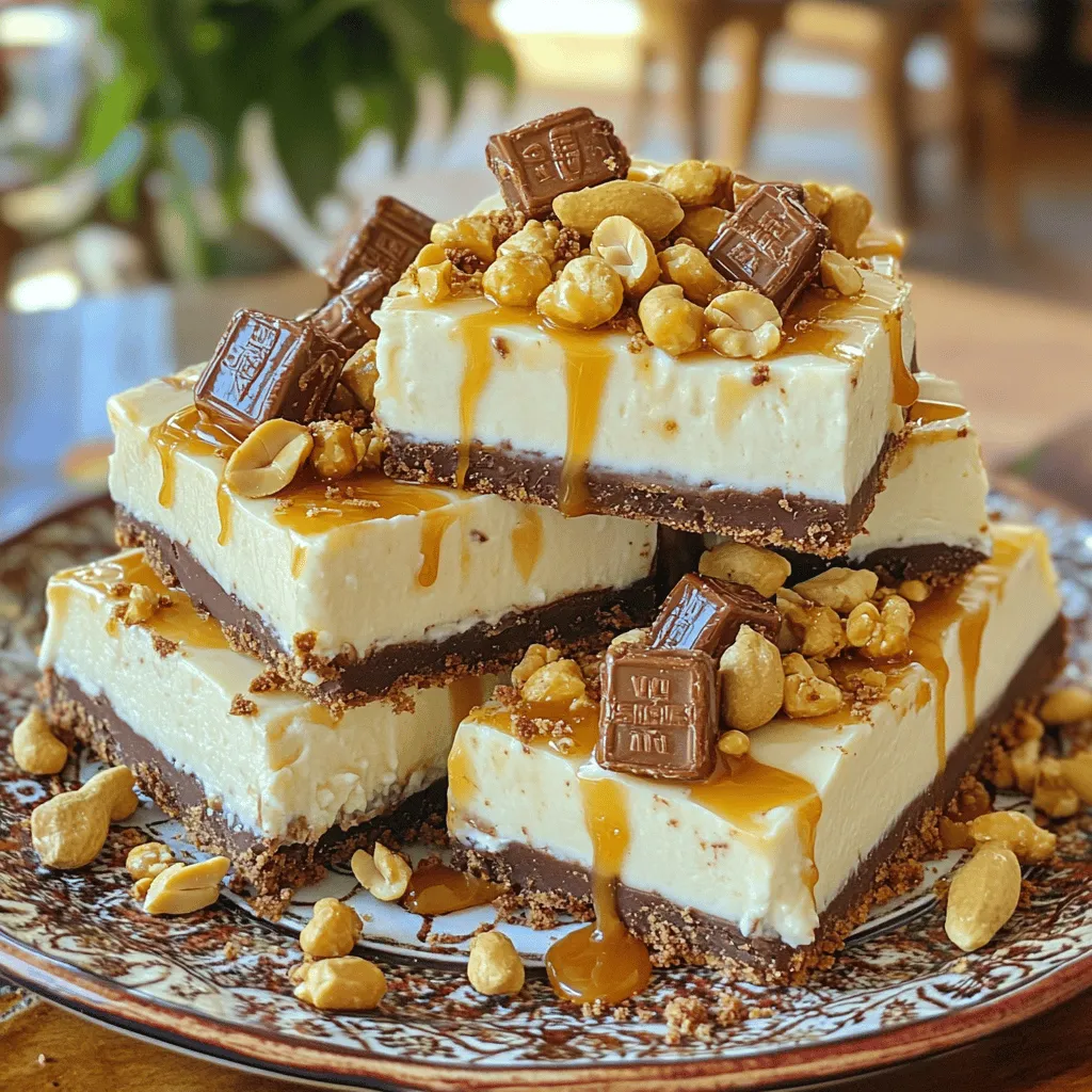 No-Bake Snickers Cheesecake Bars Easy and Delicious Treat