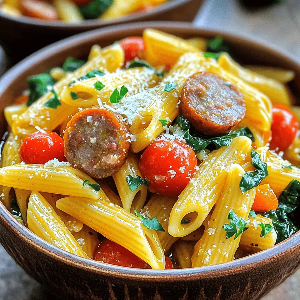 One Pot Smoked Sausage Pasta Quick and Easy Meal