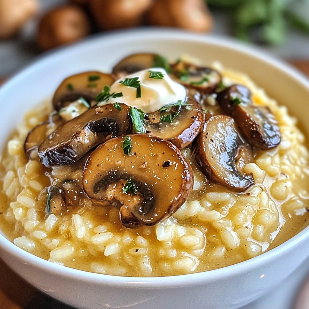 Creamy Mushroom Garlic Risotto Easy Weeknight Meal