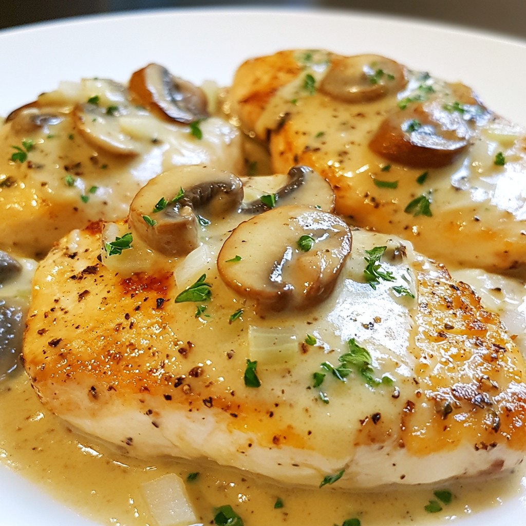 Creamy Mushroom Chicken Skillet Delectable Dinner Recipe