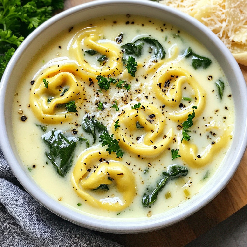 Creamy Spinach Tortellini Soup Cozy and Comforting Dish