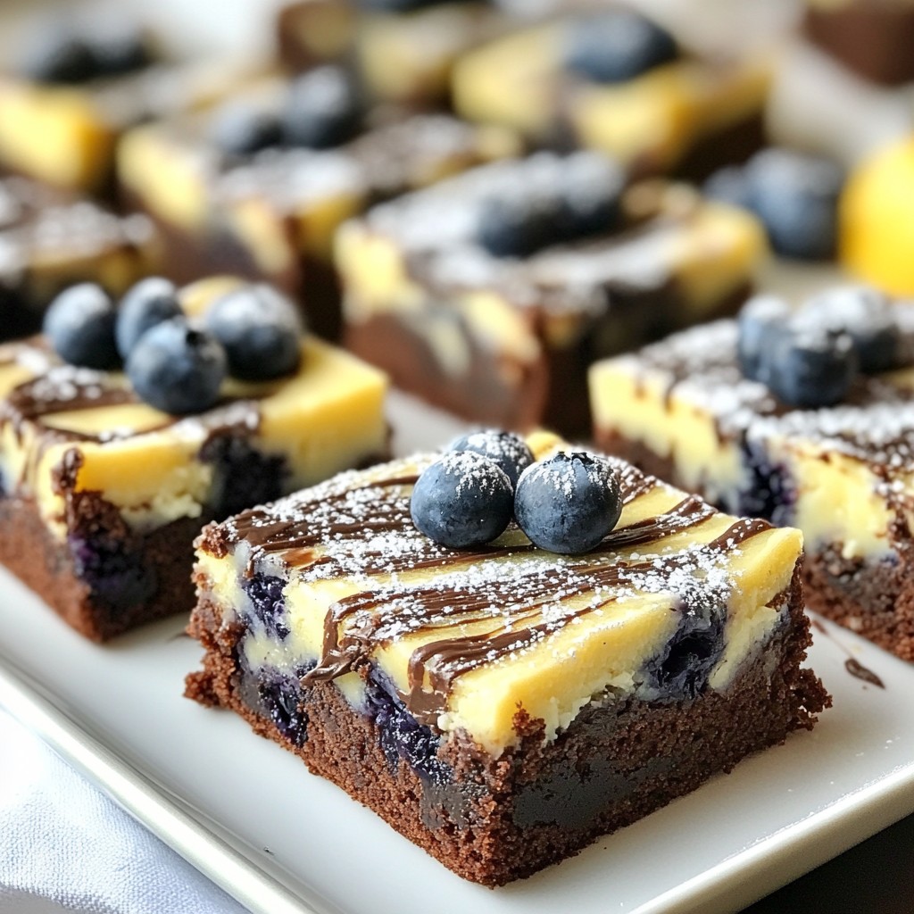 Blueberry Cream Cheese Swirl Brownies Delightful Treat