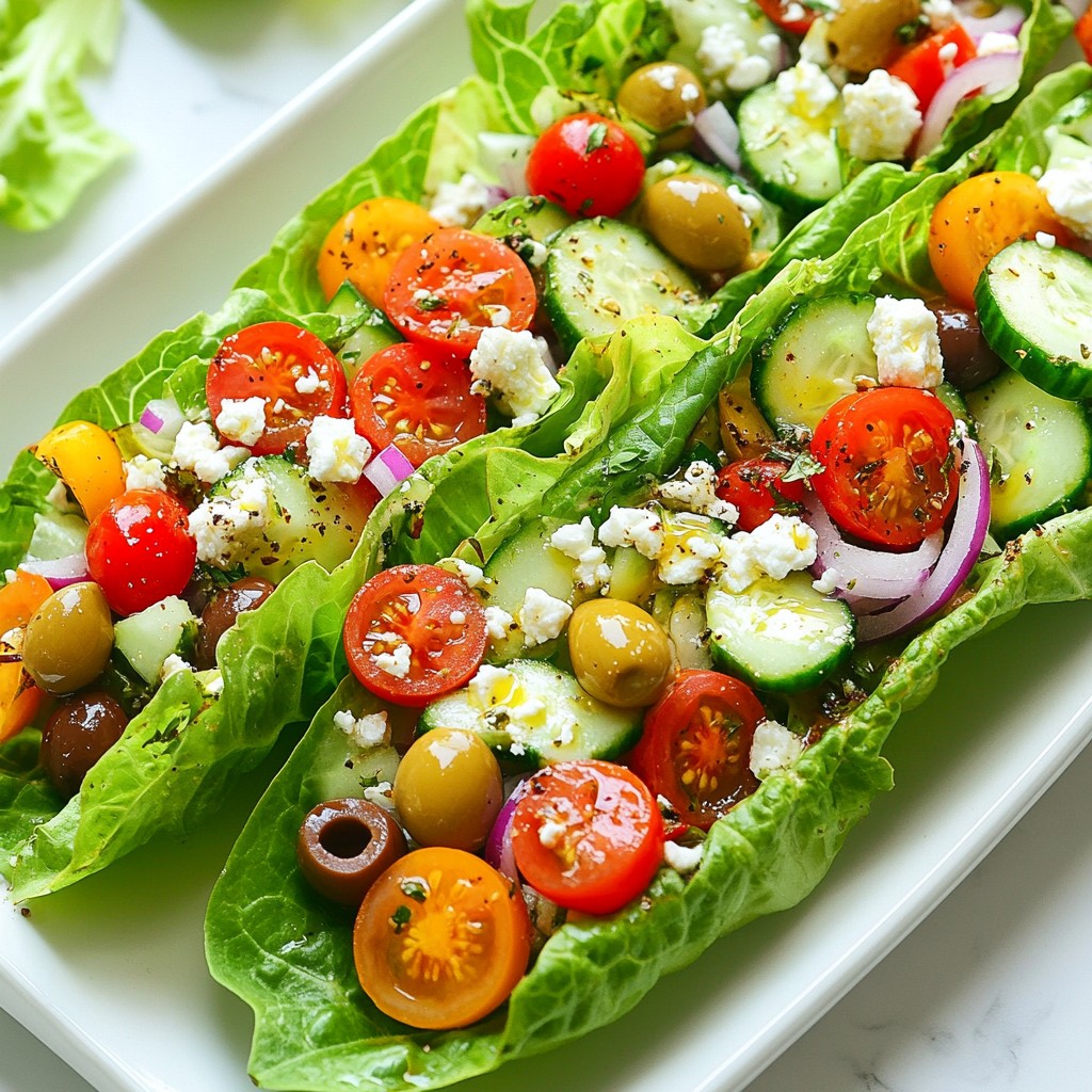 Greek Salad Lettuce Wraps Fresh and Flavorful Meal