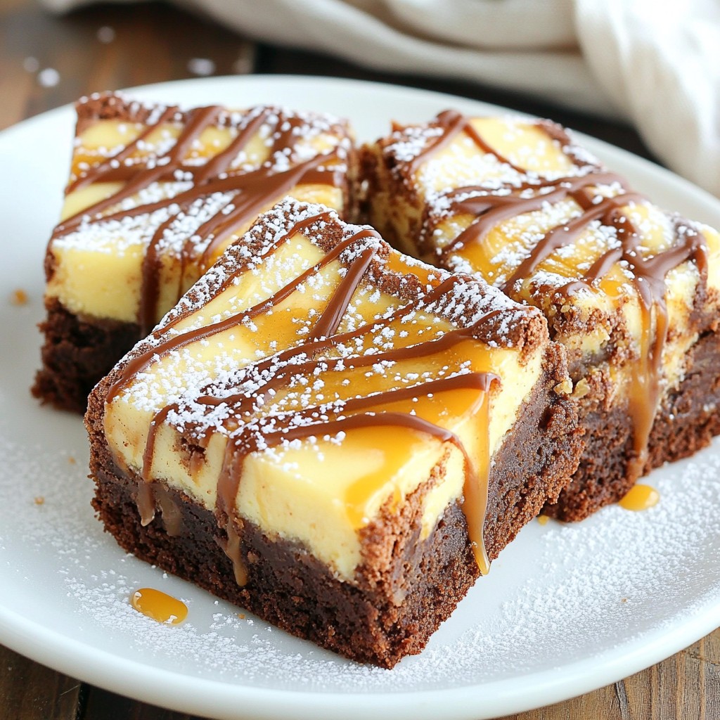 Caramel Swirl Cheesecake Brownies Divine Dessert Recipe