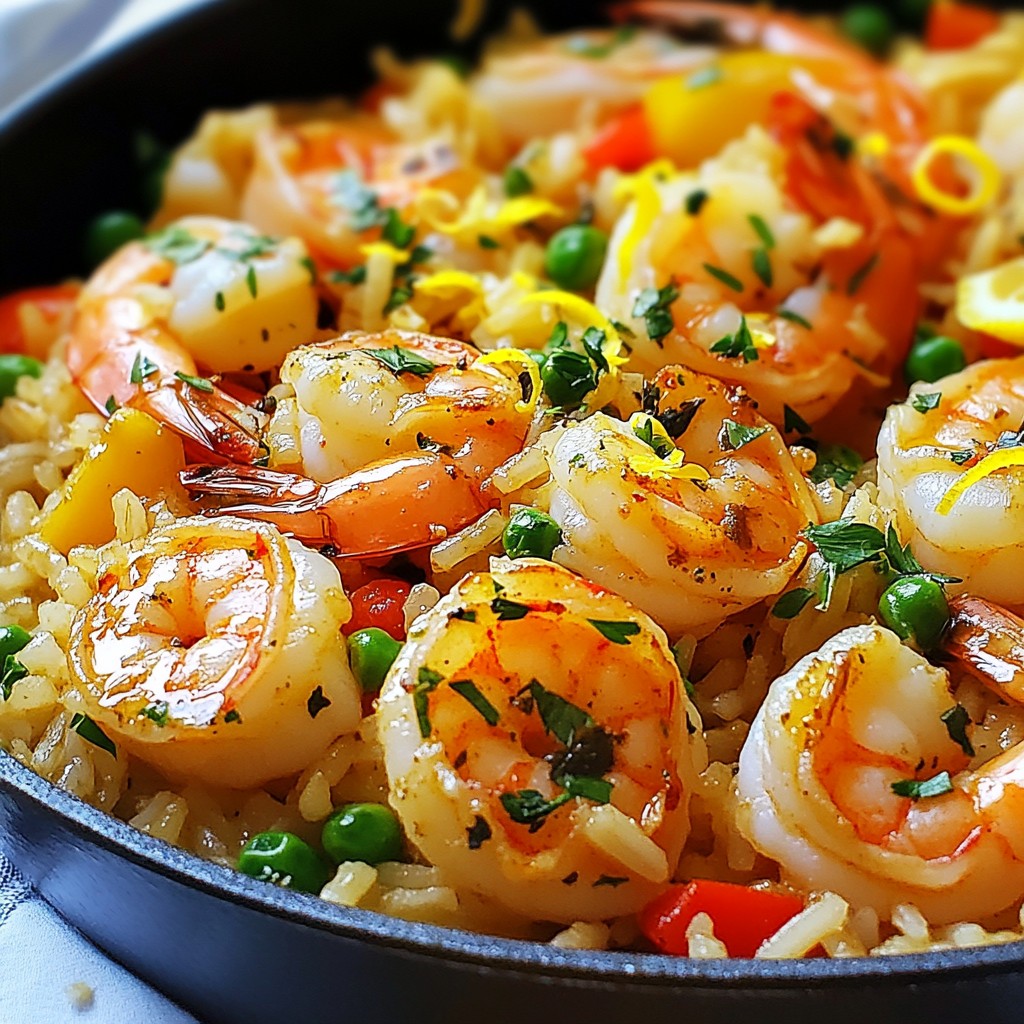 Garlic Butter Shrimp Rice Skillet Quick and Tasty Meal