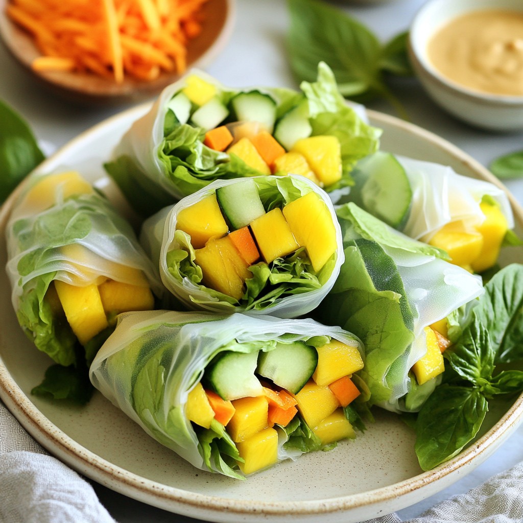 Savory Avocado Mango Spring Rolls Fresh and Crispy