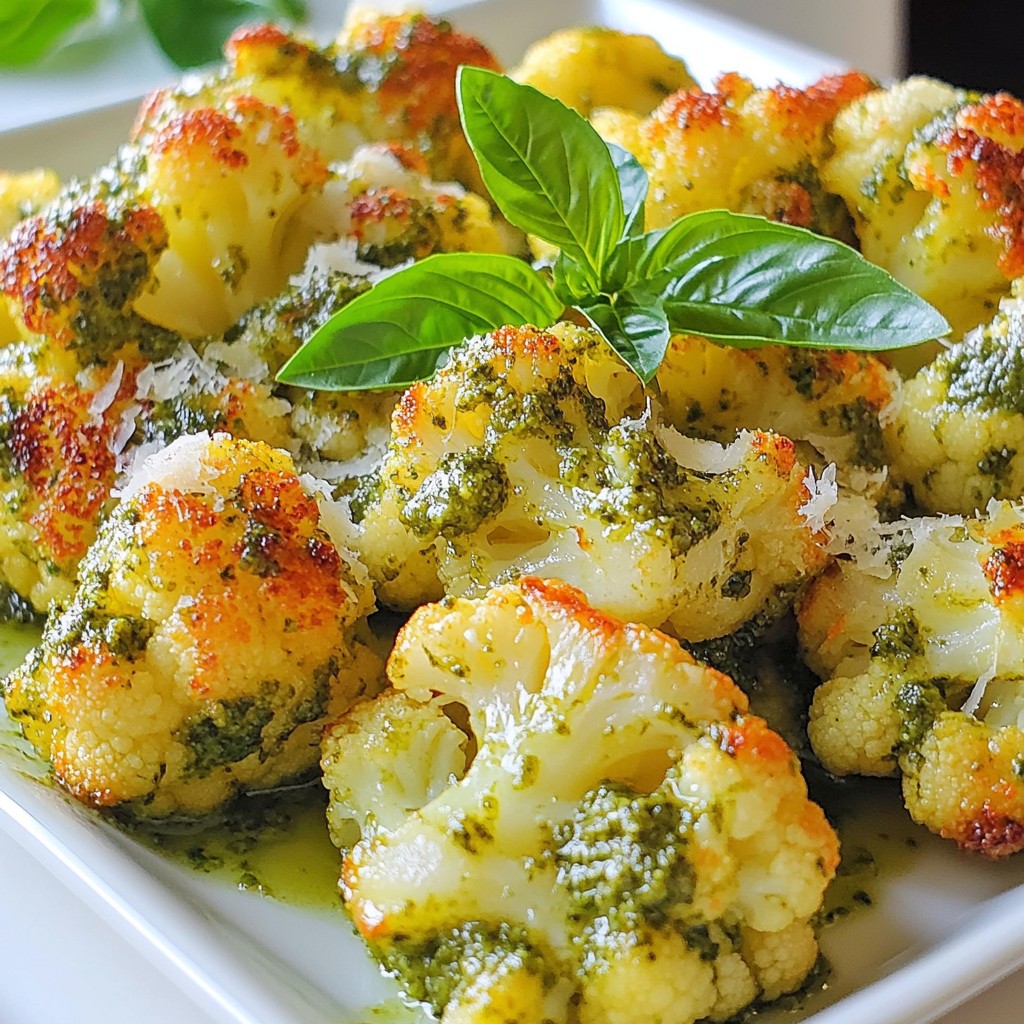 Pesto Parmesan Roasted Cauliflower Flavorful Delight