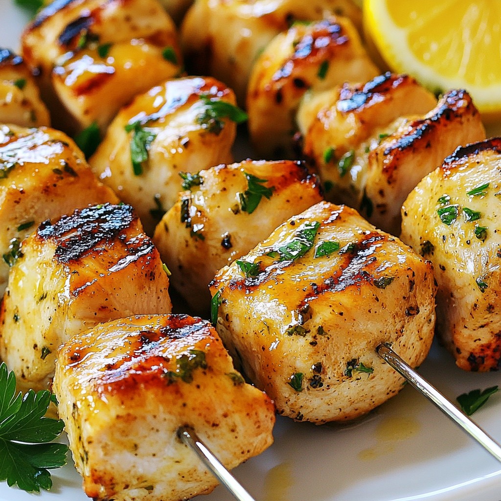 Lemon Herb Grilled Chicken Skewers Tasty Summer Meal