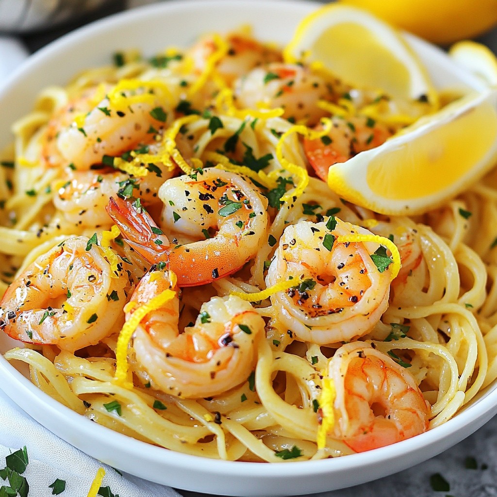 Lemon Garlic Shrimp Linguine Flavorful Dinner Dish