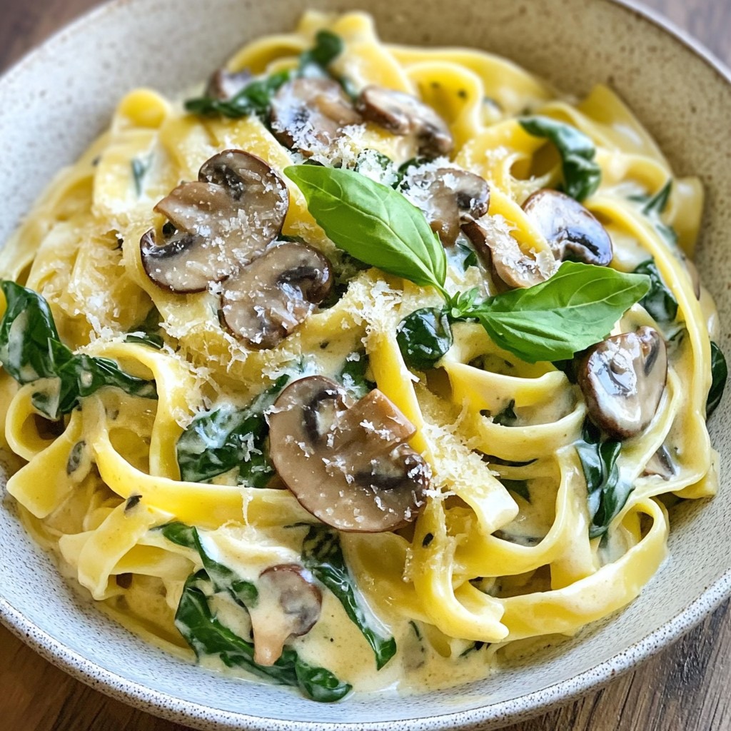 Creamy Mushroom Spinach Pasta Flavorful Weeknight Meal