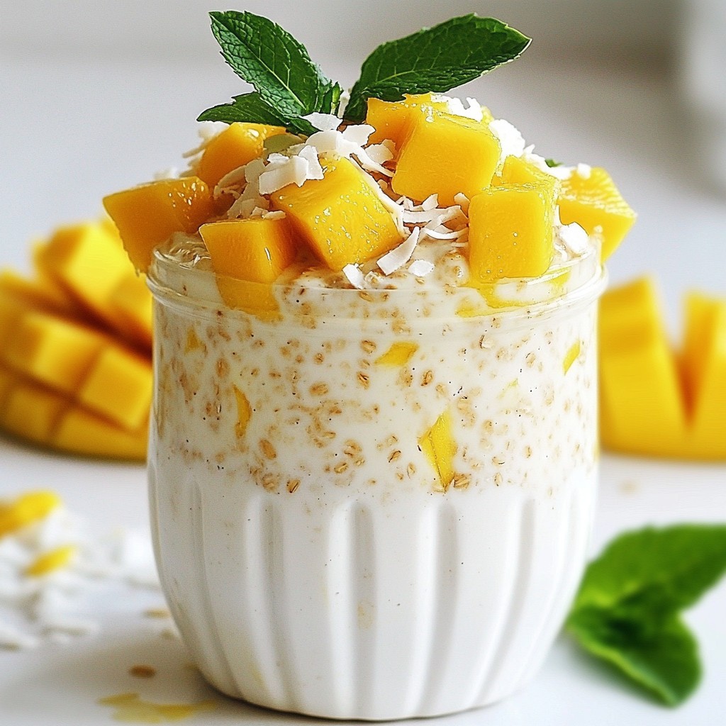 Mango Coconut Overnight Oats Healthy Breakfast Idea