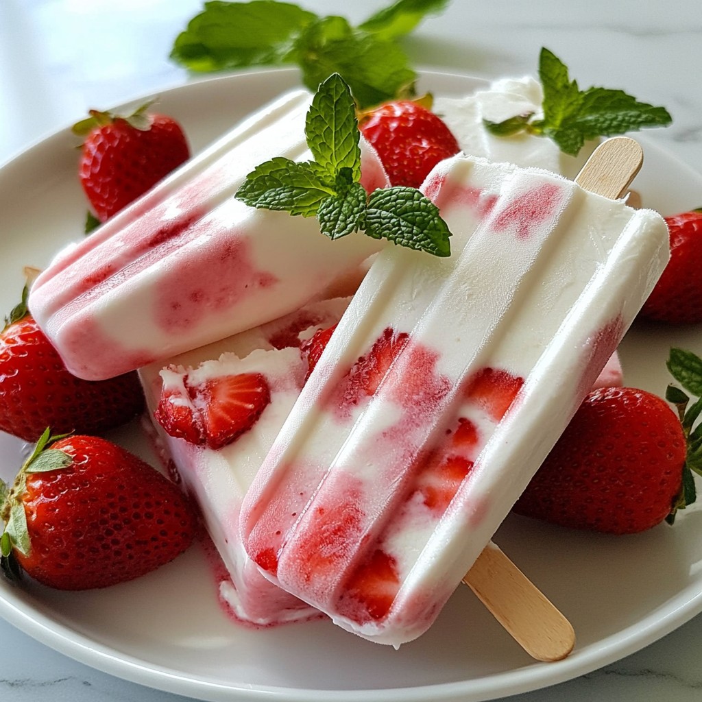 Greek Yogurt Strawberry Pops Refreshing Summer Delight