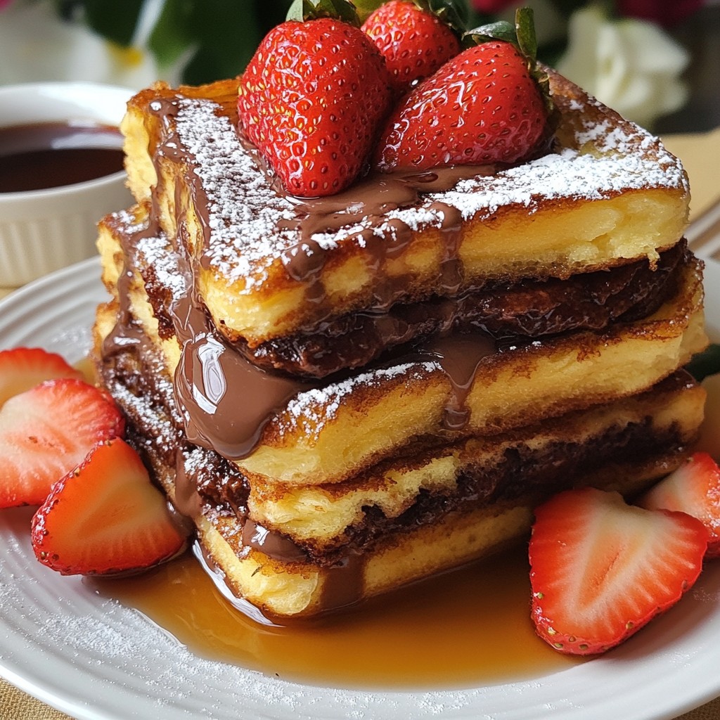 Strawberry Nutella Stuffed French Toast Delight