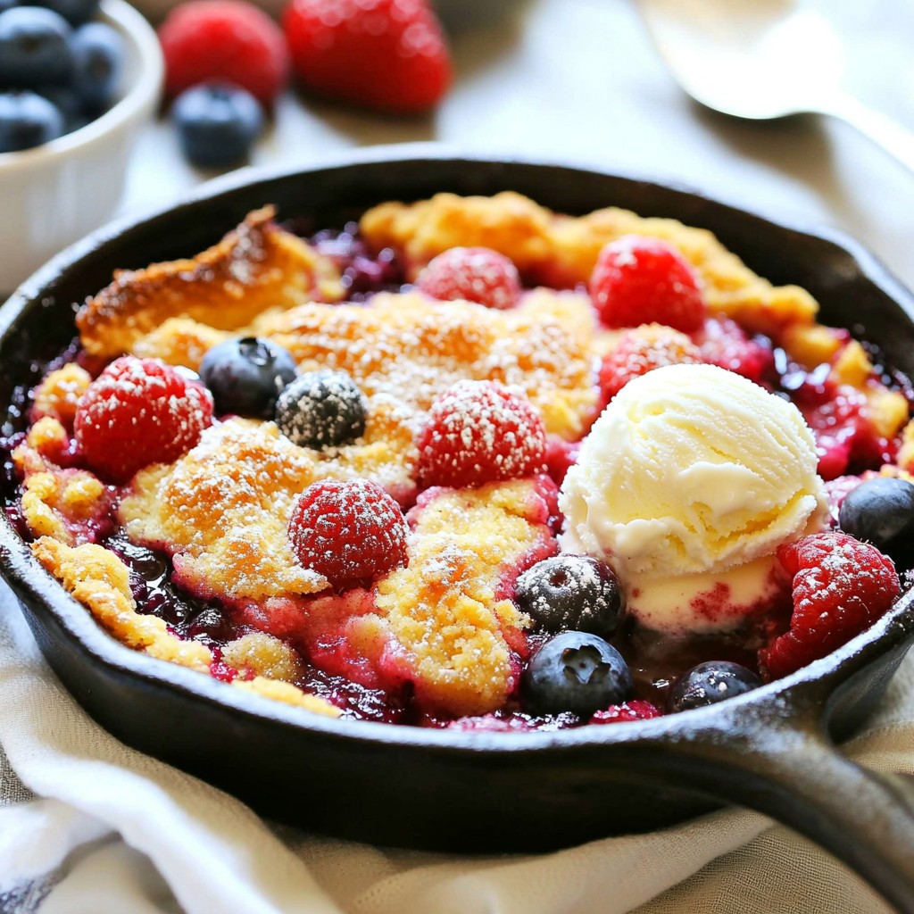 Triple Berry Cobbler Skillet Warm and Comforting Dessert