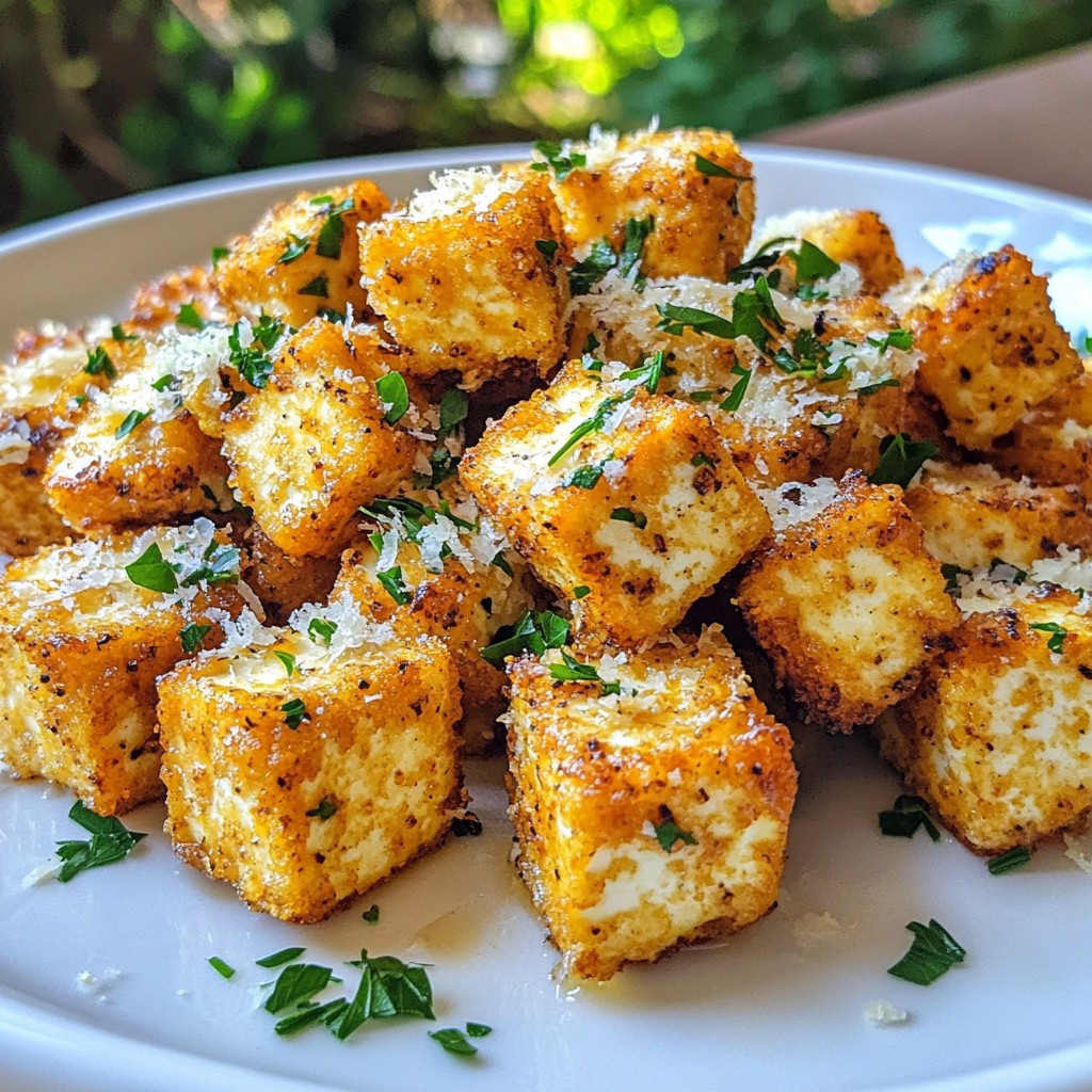 Garlic Parm Air Fryer Tofu Crispy and Flavorful Treat