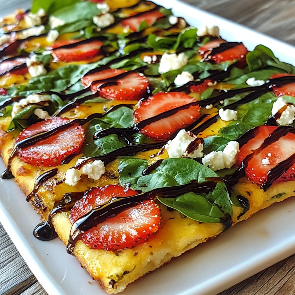 Savory Strawberry Spinach Goat Cheese Flatbread Recipe