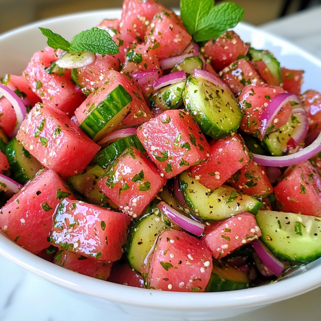 Watermelon Cucumber Mint Salad Fresh and Tasty Dish