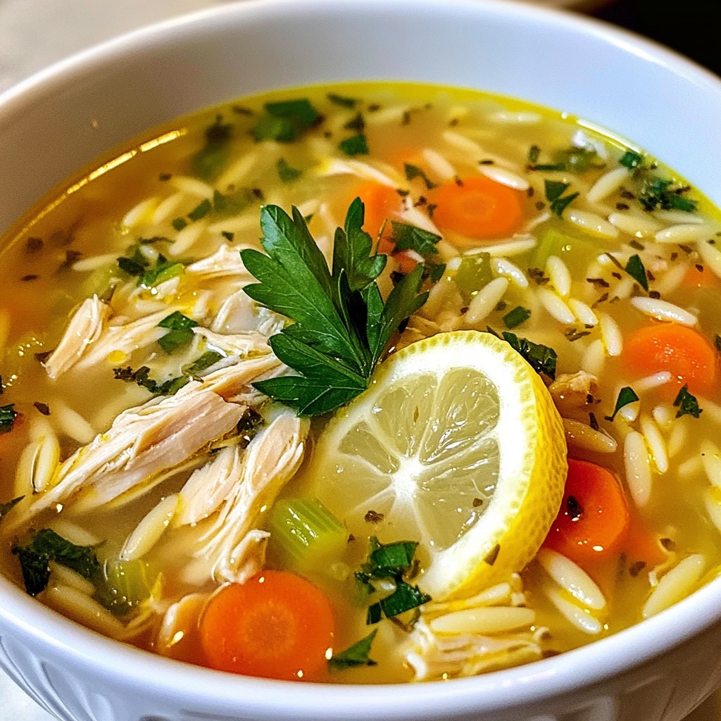 Lemon Herb Chicken Orzo Soup Tasty and Simple Recipe
