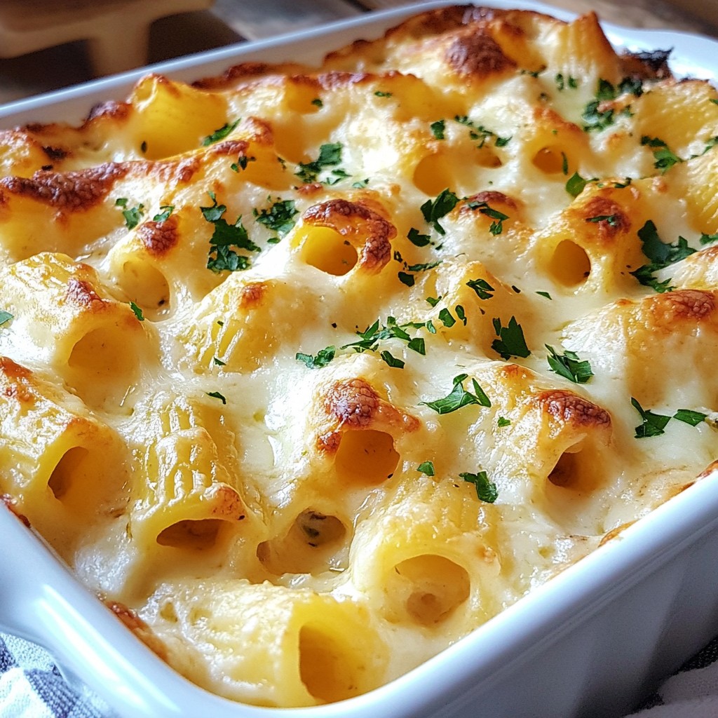 Baked Ziti Alfredo Creamy and Delicious Dinner Idea
