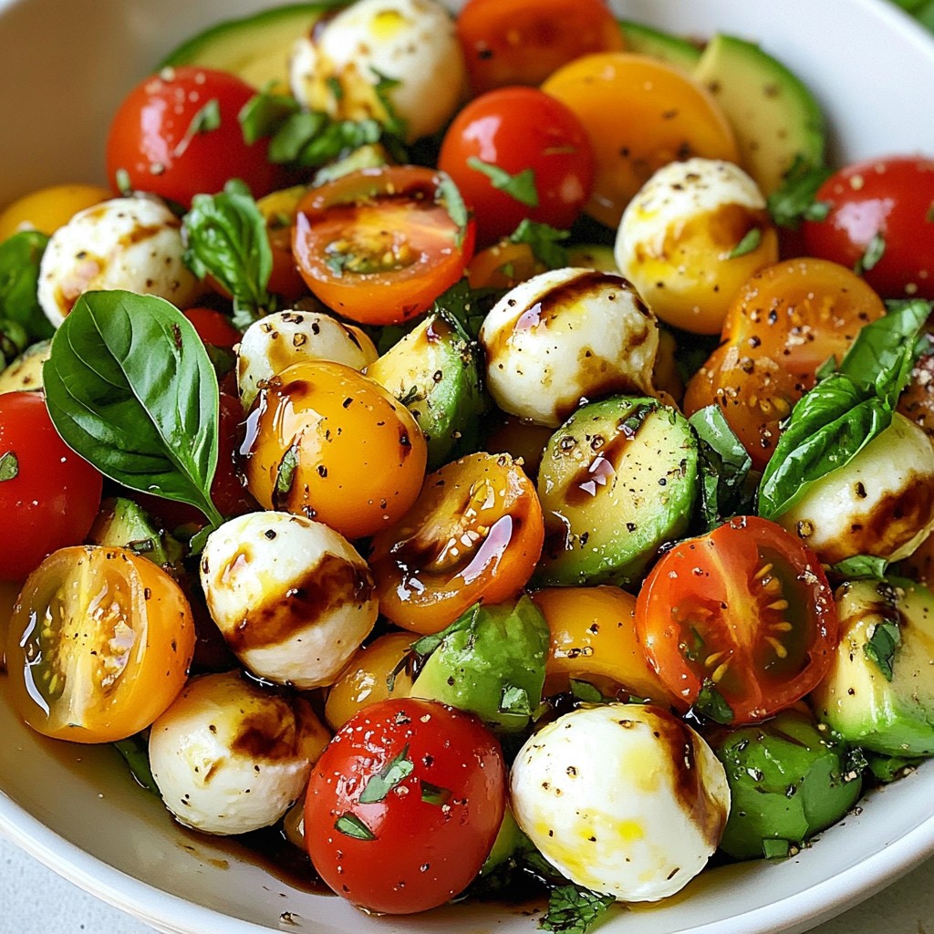 Avocado Tomato Mozzarella Salad Fresh and Flavorful Dish