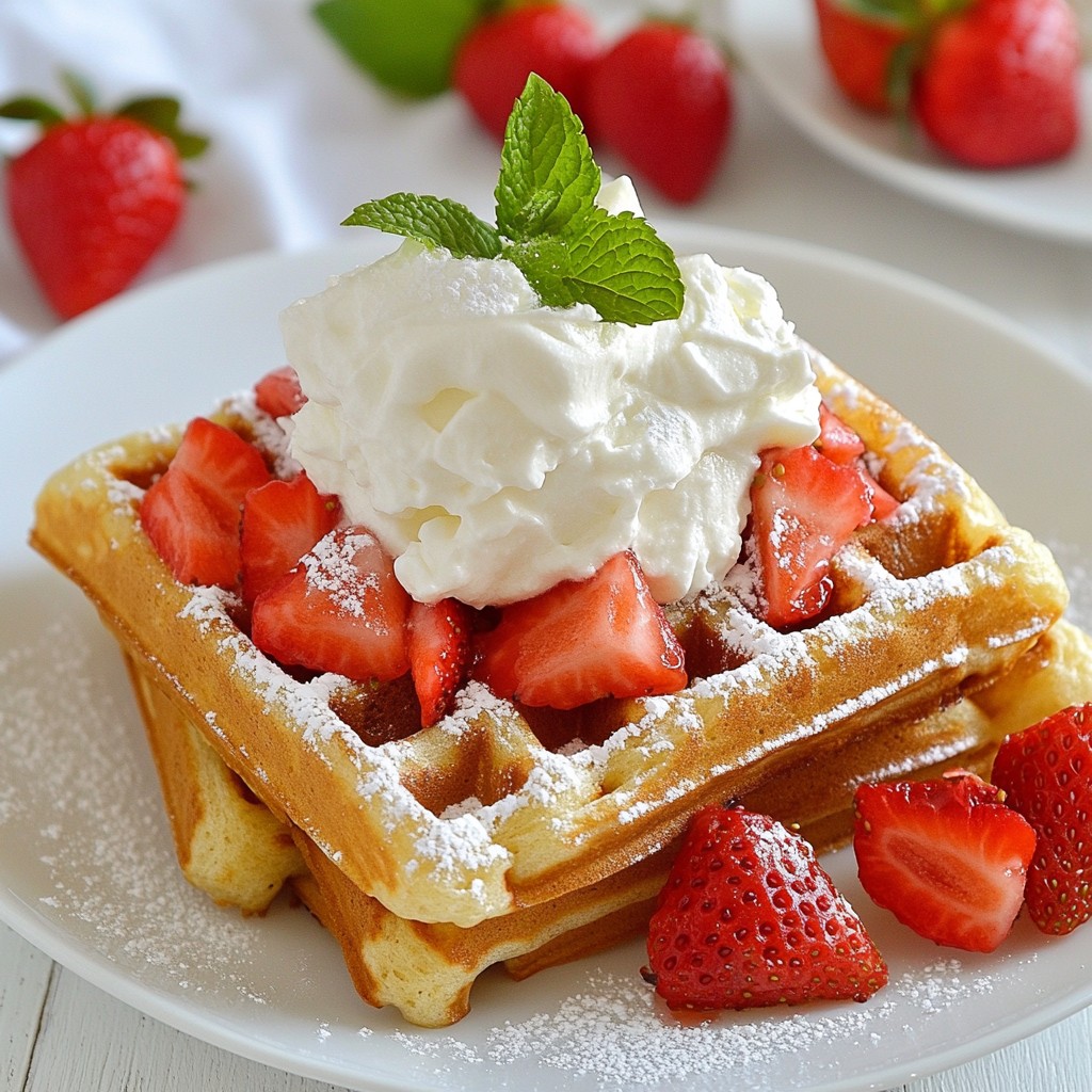 Strawberry Cheesecake Stuffed Waffles Delightful Treat