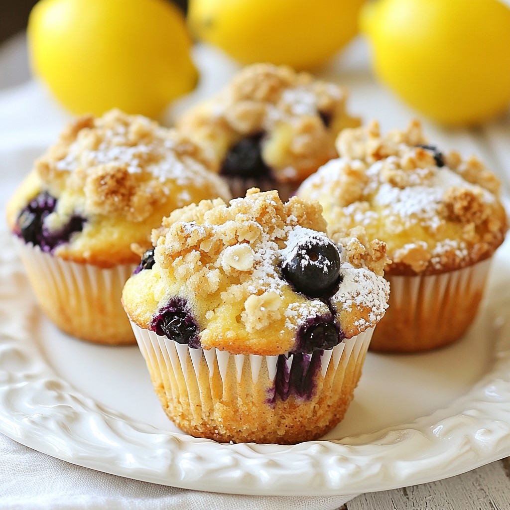 Lemon Blueberry Crumble Muffins Tasty and Simple Treat