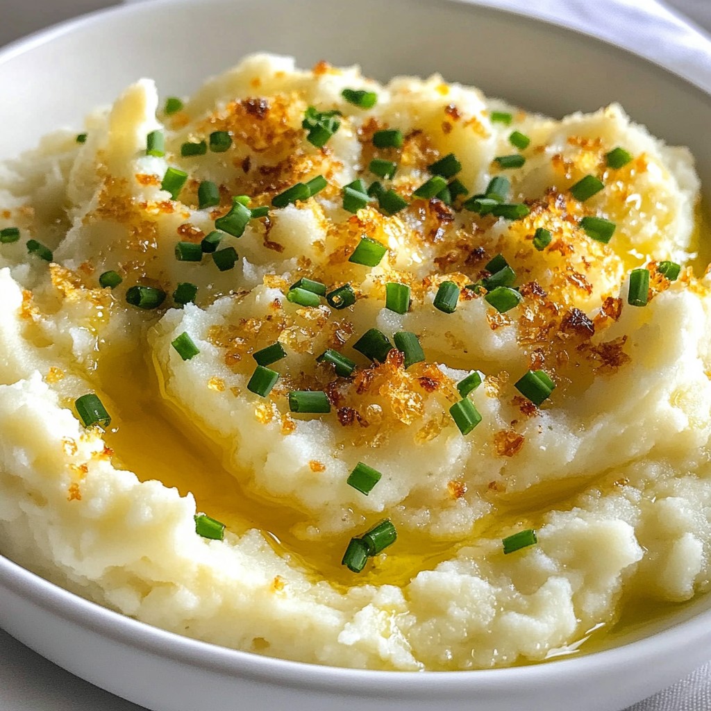 Roasted Garlic Mashed Cauliflower Creamy Delight