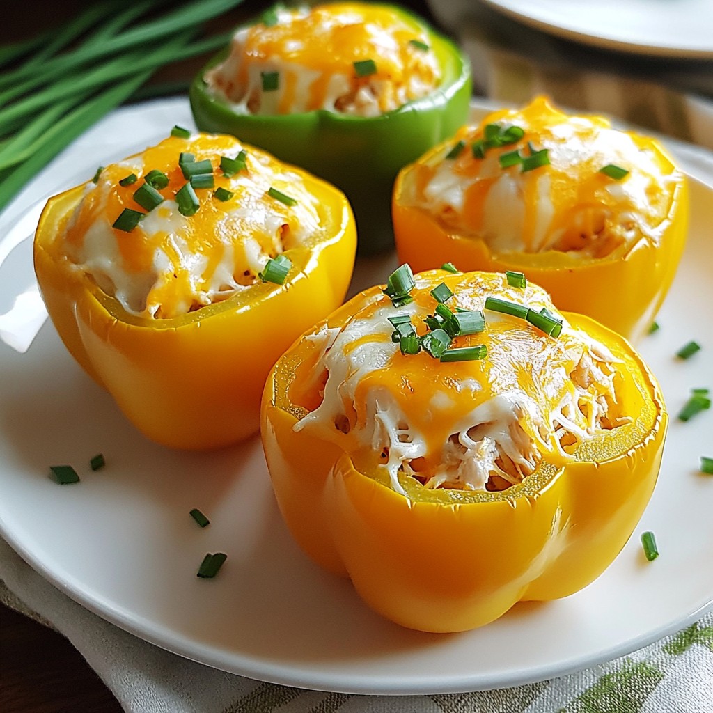 Buffalo Chicken Stuffed Peppers Delicious and Simple