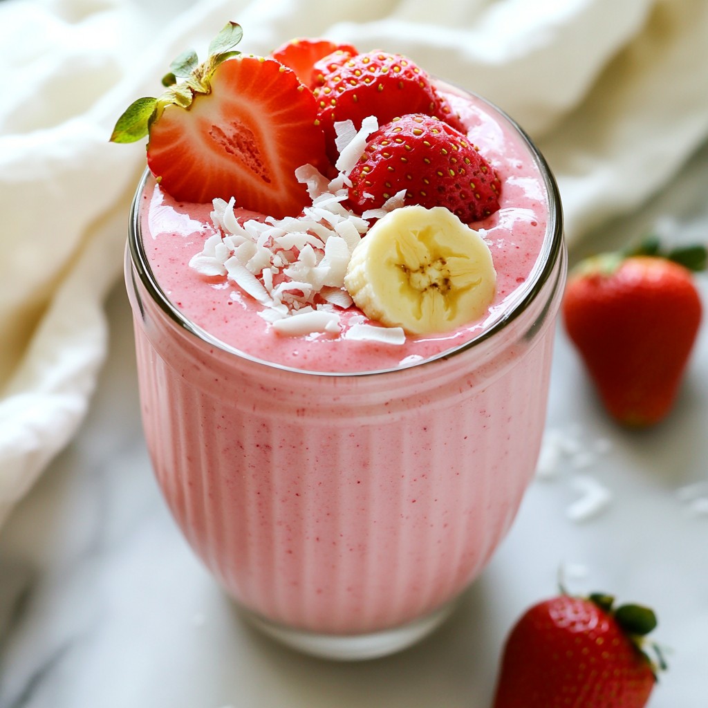 Strawberry Coconut Breakfast Smoothie Energizing Blend