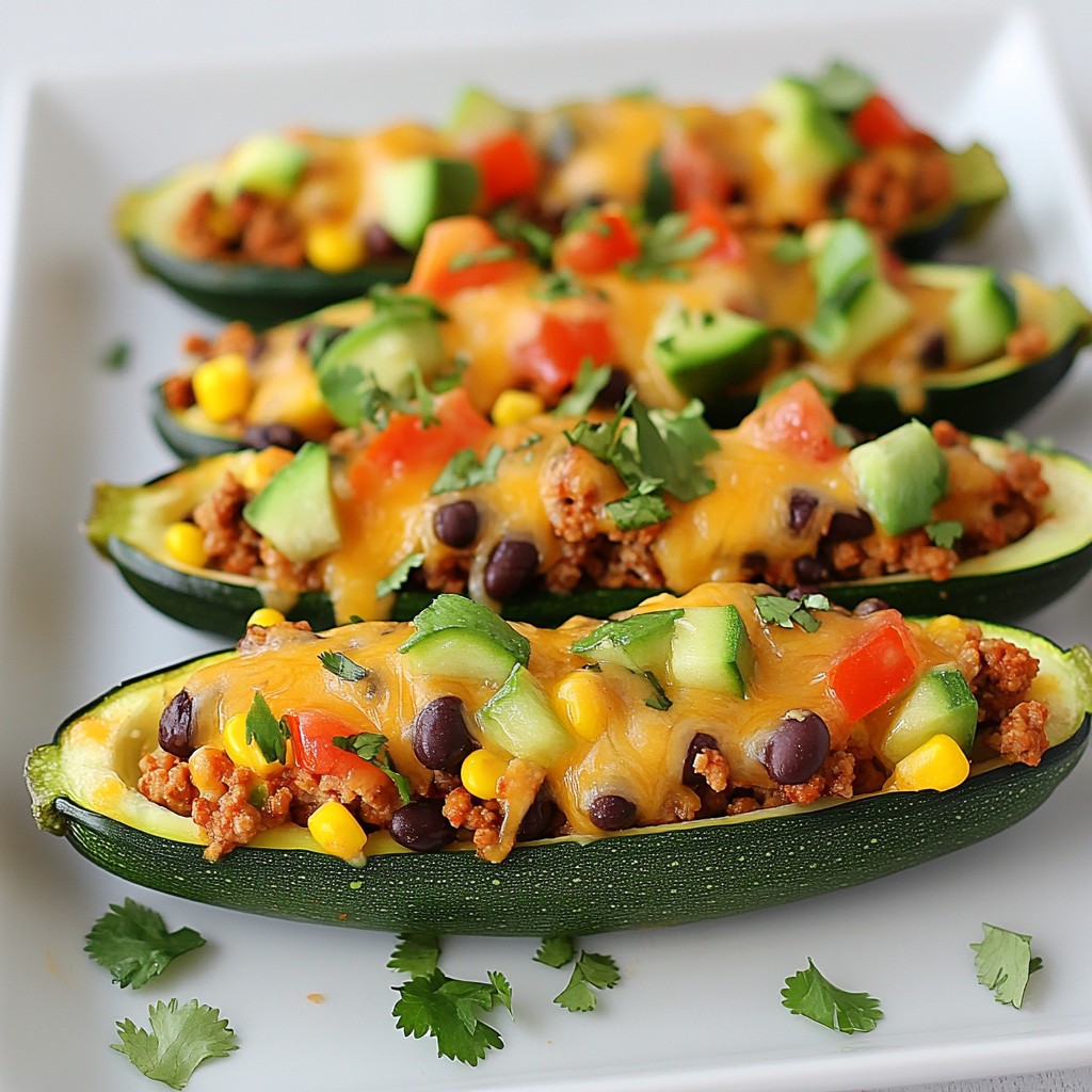 Cheesy Taco Stuffed Zucchini Boats Tasty Dinner Idea