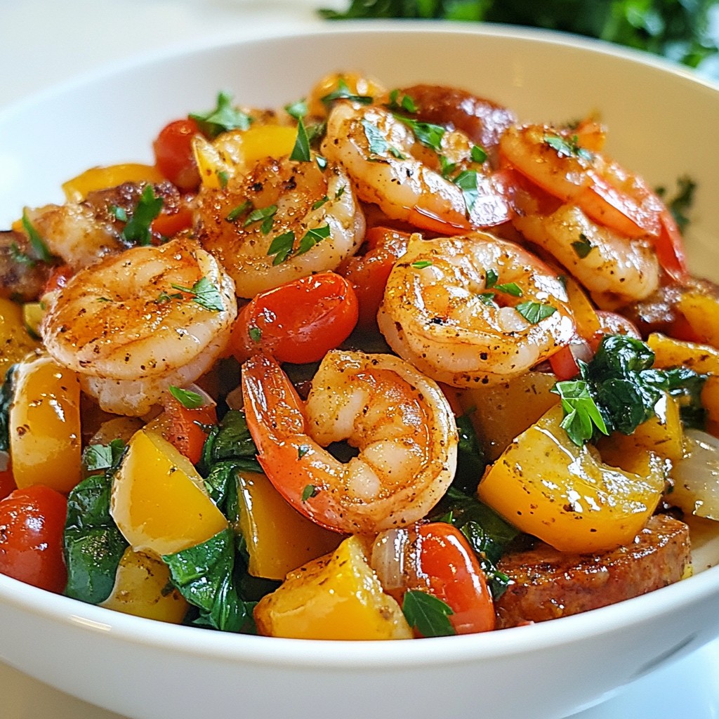 Cajun Shrimp and Sausage Skillet Tasty Dinner Recipe