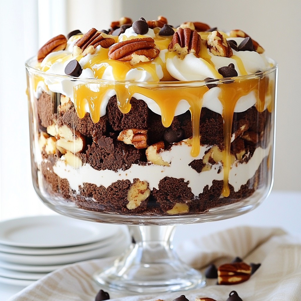 Caramel Pecan Brownie Trifle Delightful Layered Treat