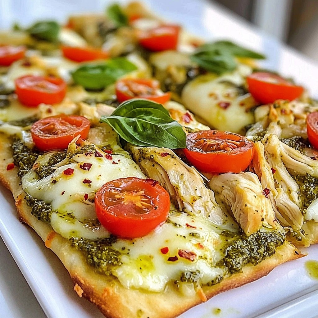 Pesto Chicken Flatbread Flavorful Dinner Recipe