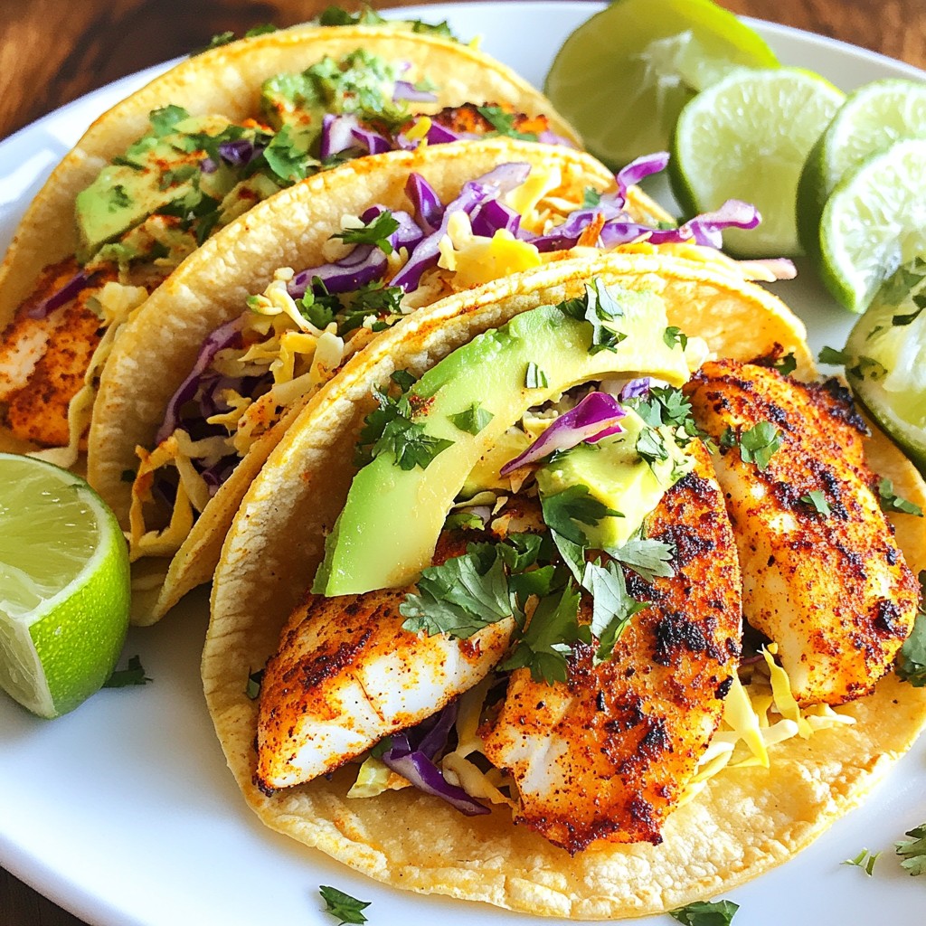 Spicy Blackened Fish Tacos Perfect for Dinner Time