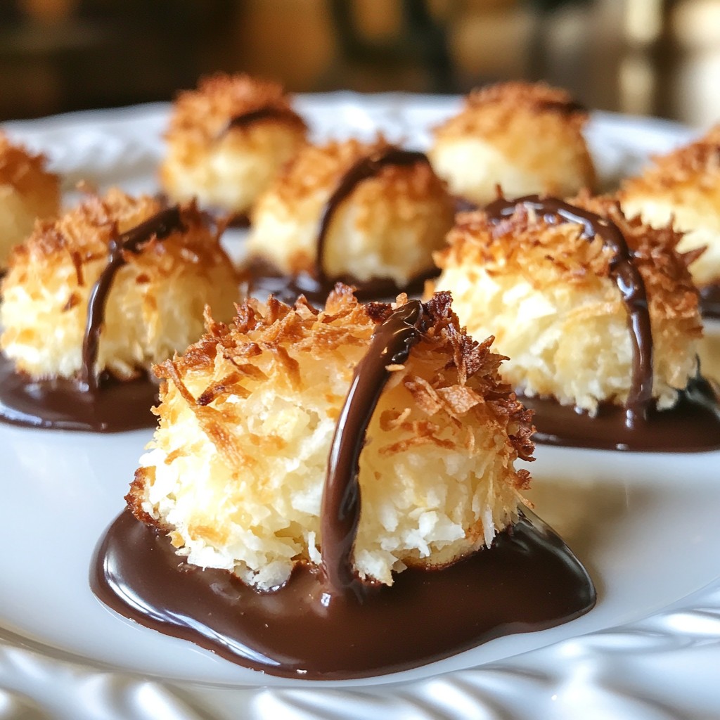 Chocolate Dipped Coconut Macaroons Easy Delight Recipe