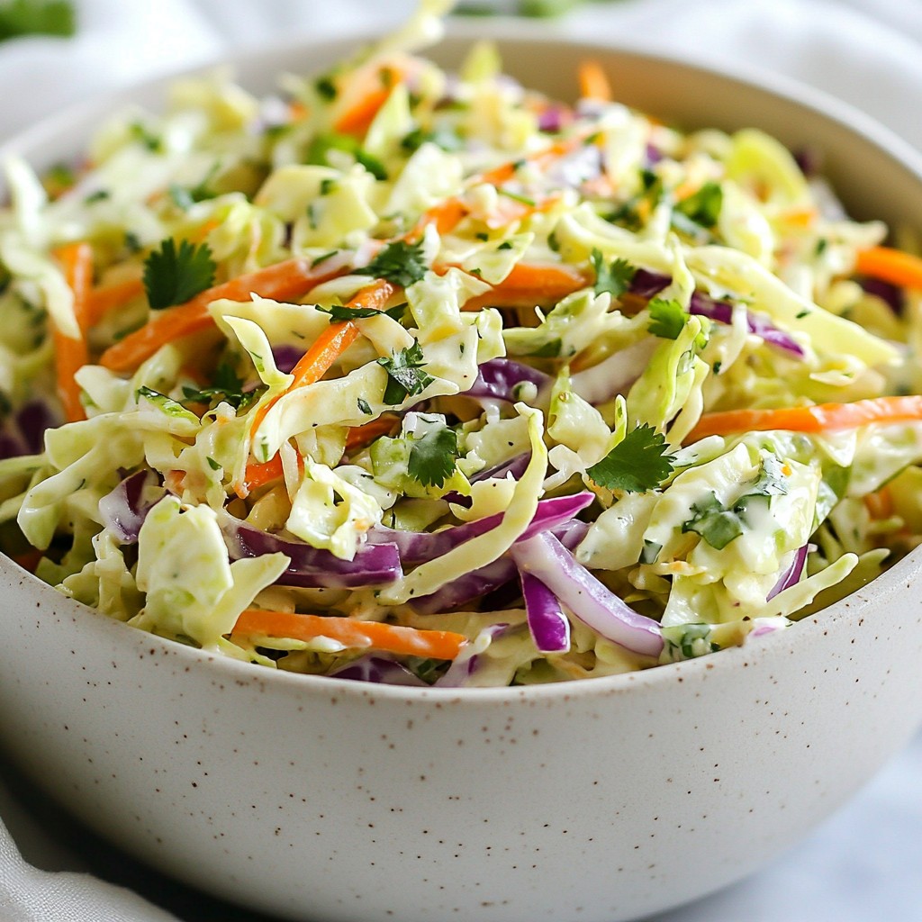 Zesty Cilantro Lime Coleslaw Fresh and Crunchy Dish