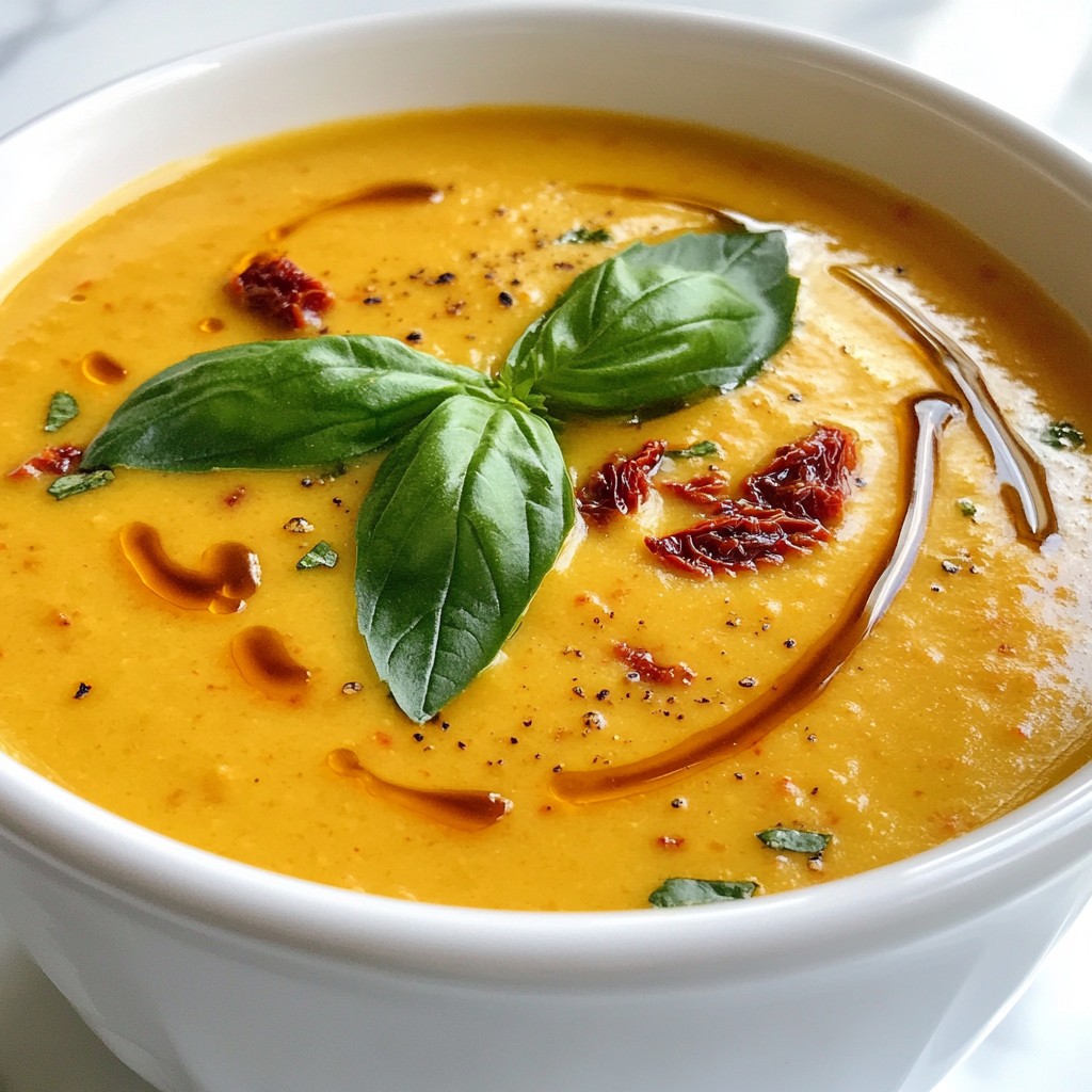 Creamy Sun-Dried Tomato Basil Soup Easy and Delicious