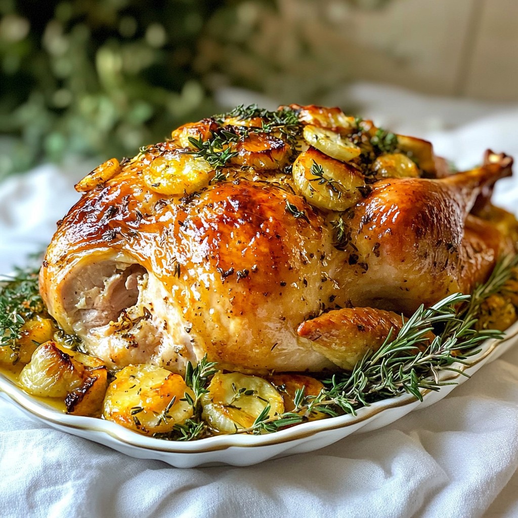 Garlic Herb Butter Roasted Turkey Juicy and Flavorful
